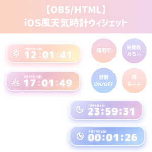 ゆめかわ天気時計ウィジェットの配信画面プレビュー